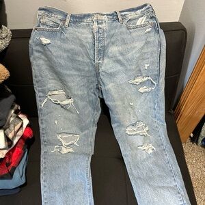 Distressed Light Blue Jeans